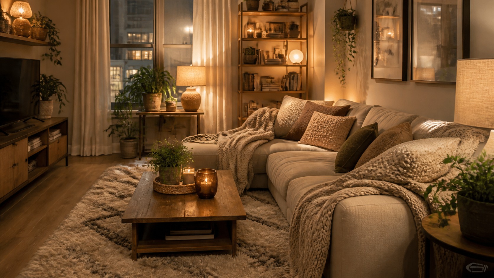 Photorealistic apartment interior design scene for Apartment Style Guide for cozy apartments: Ideas That Make Every Room Feel Finished