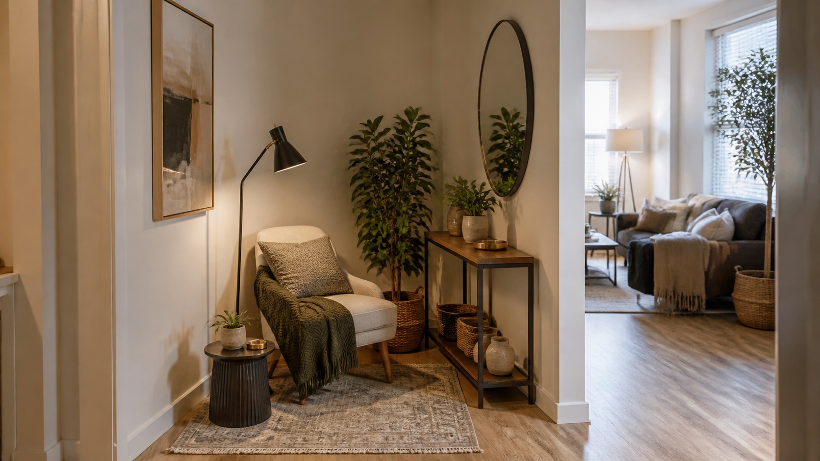 Photorealistic apartment interior for Furniture Arrangement Mistakes to Avoid in awkward apartment spaces
