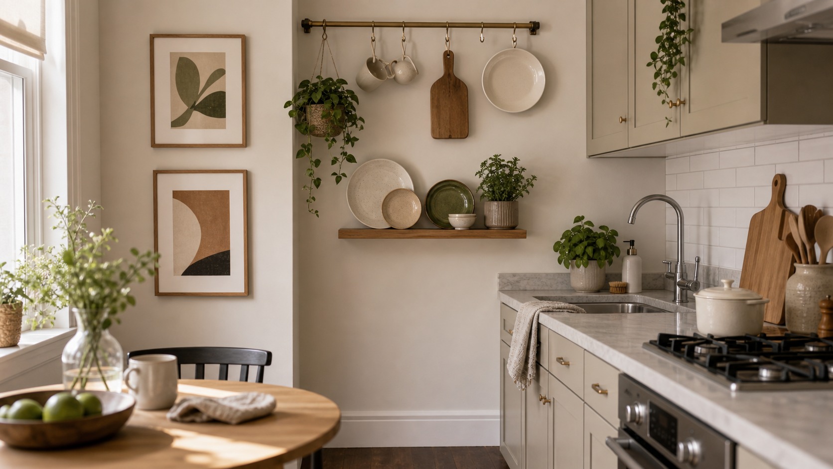 Photorealistic apartment interior for Apartment Wall Art Ideas for kitchen wall accents: Renter-Friendly Ways to Add Personality