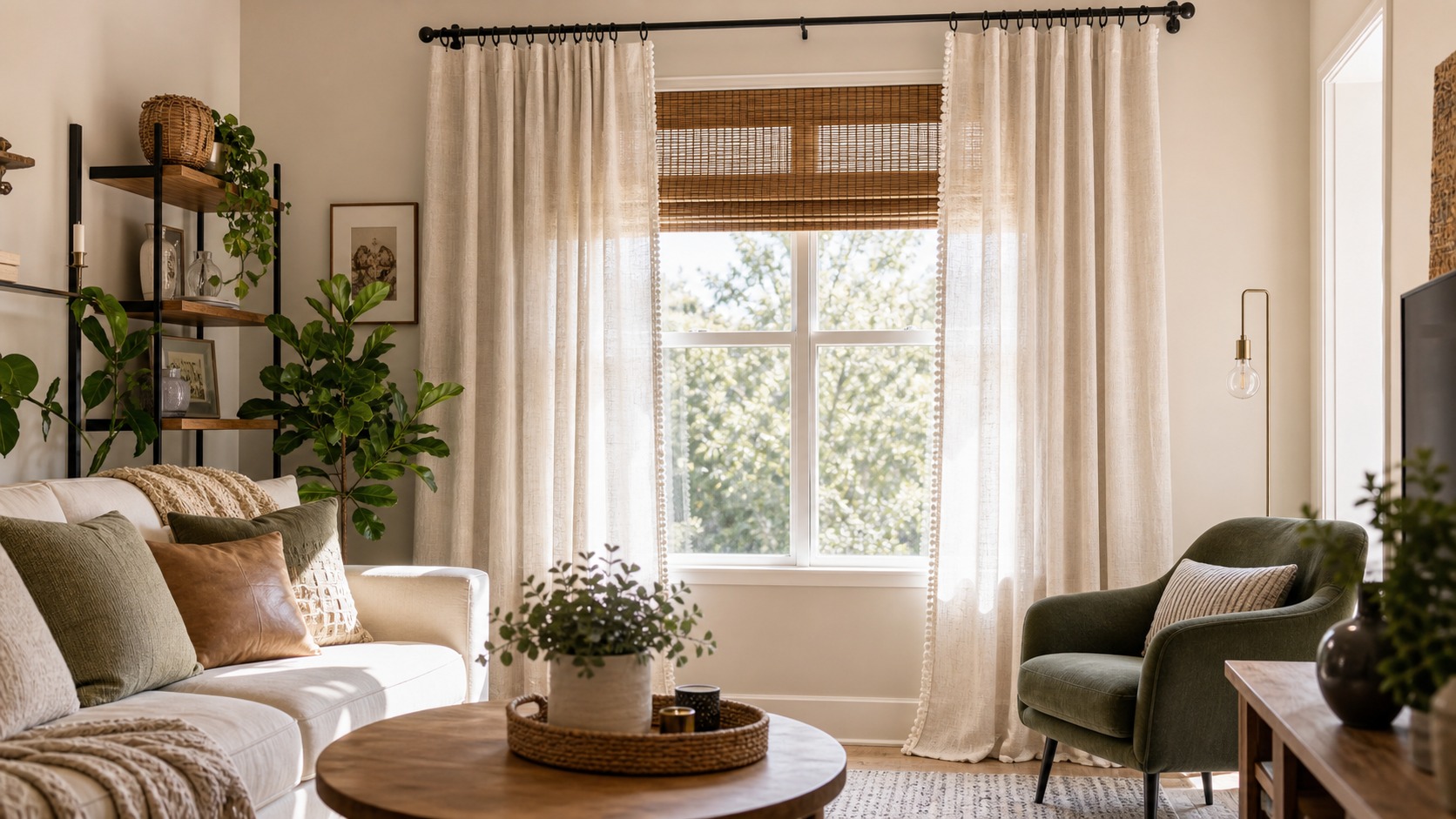 Photorealistic apartment interior for Best Renter-Friendly DIY Decor Projects for curtains