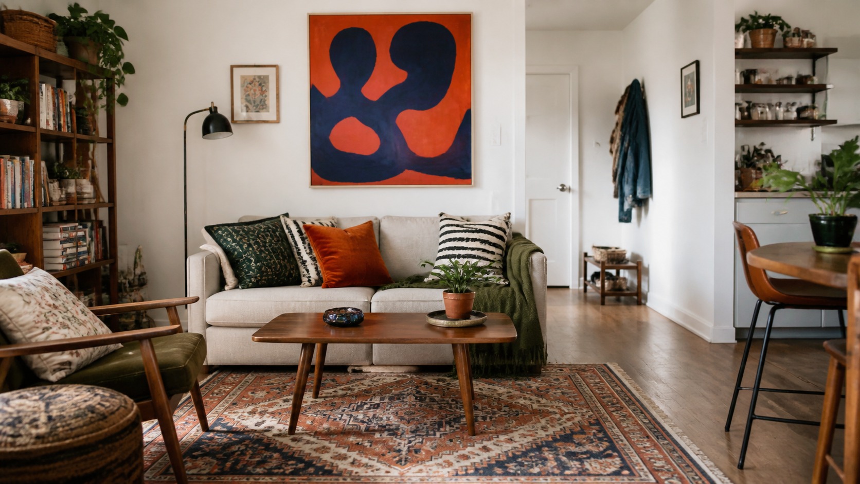 Photorealistic apartment interior for Apartment Design Guide: Choosing Minimalist or Maximalist Decor for budget apartments