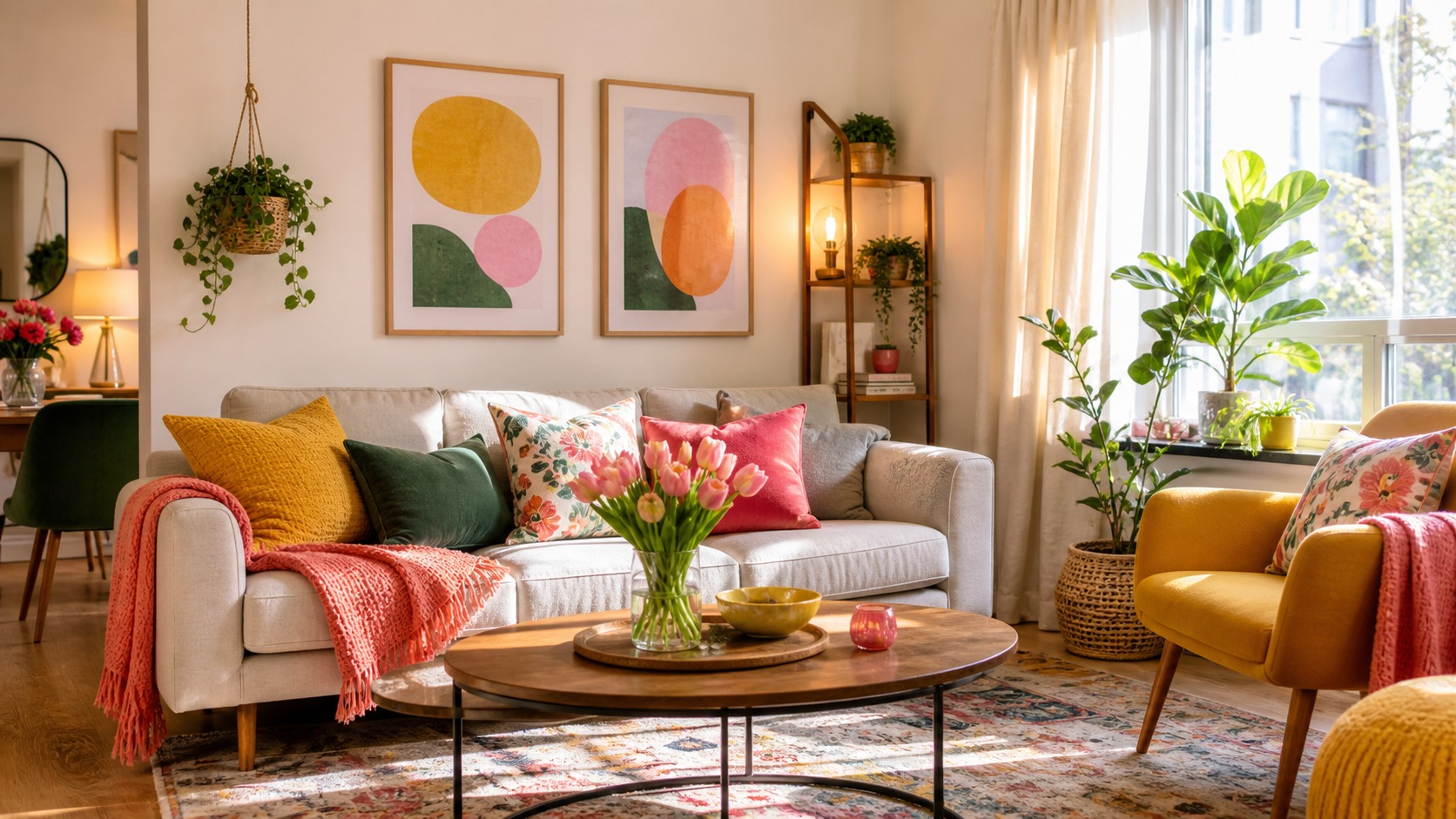 Photorealistic apartment interior for Seasonal Apartment Refresh Ideas for colorful decor: Simple Decor Updates That Work