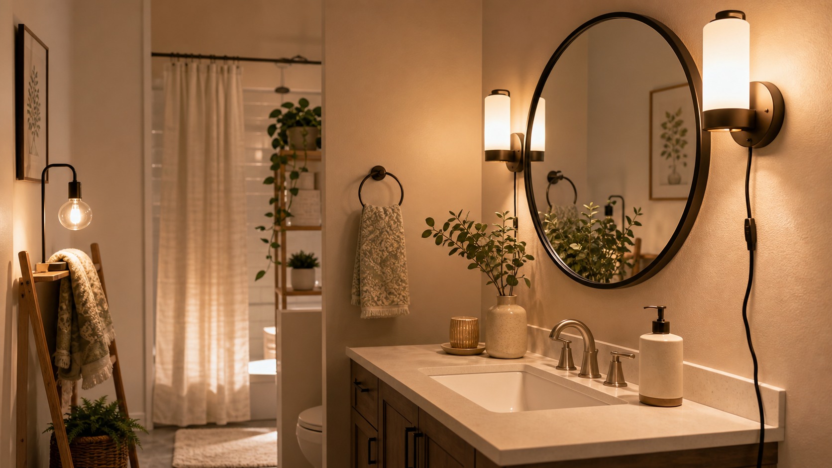Photorealistic apartment interior for How to Improve bathroom lighting Lighting Without Rewiring Your Apartment